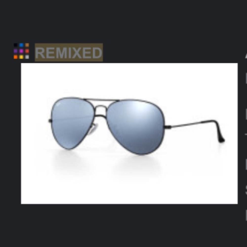 Ray Ban Avaitor Sunglasses RB3025 Remix Black Silver Flash